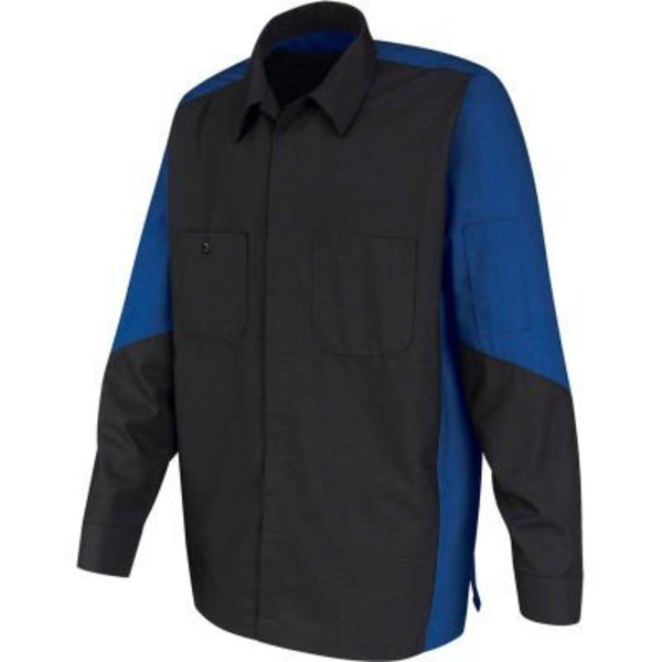 Vf Imagewear Red Kap¬Æ Men's Crew Shirt Long Sleeve Regular-L Charcoal/Royal Blue SY10 SY10CRRGL
